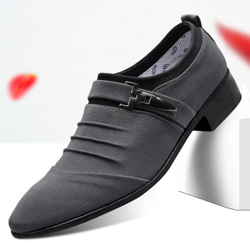 Men's Casual Shoes Breathable Slip-on Flat Large Size Stitching Men's Shoes Fashion All-match Non-slip Men's Leather Shoes