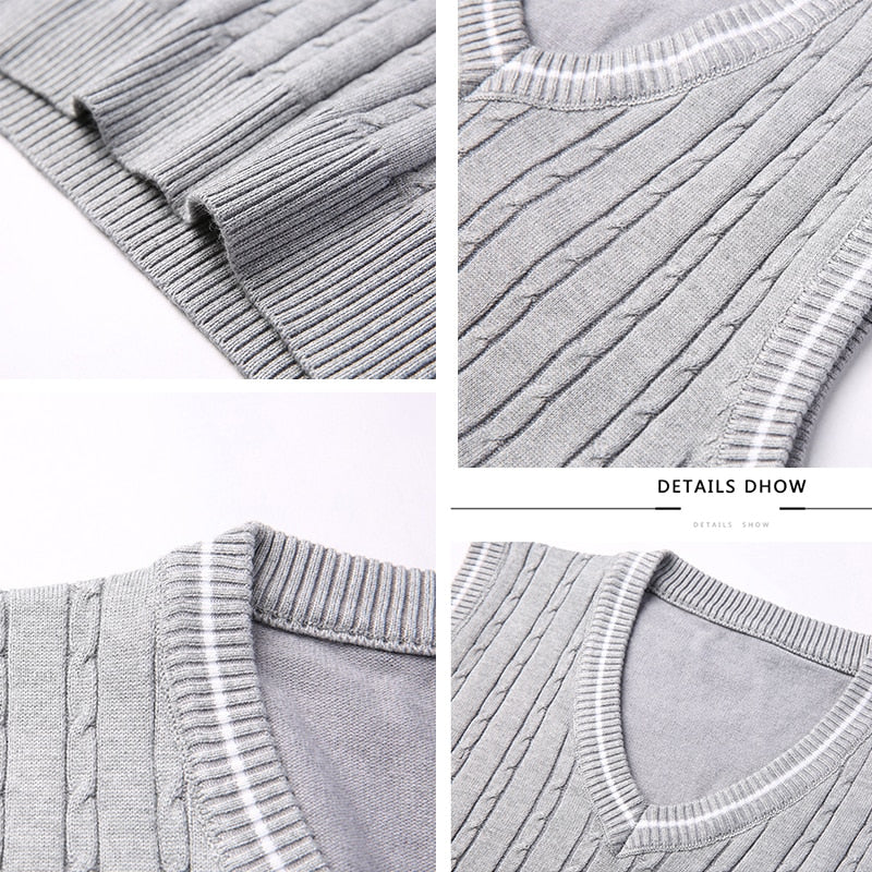 BROWON Autumn / Winter New Classic Slim Sweaters V-neck Sleeveless